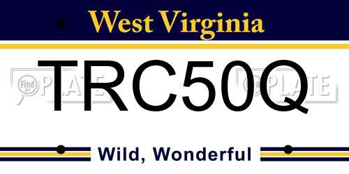 TRC50Q West Virginia License Plate