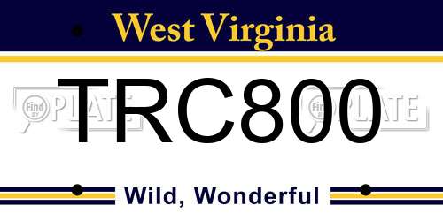 TRC800 West Virginia License Plate