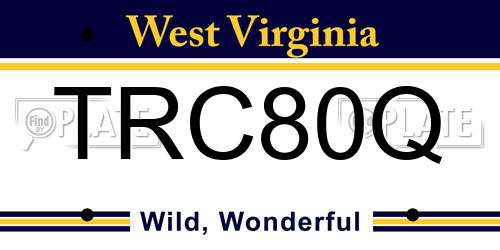 TRC80Q West Virginia License Plate
