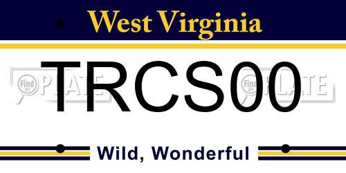 TRCS00 West Virginia License Plate