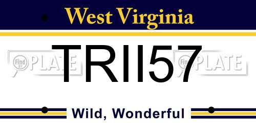TRII57 West Virginia License Plate