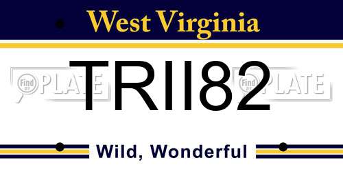 TRII82 West Virginia License Plate
