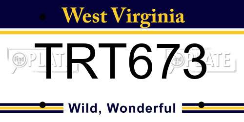 TRT673 West Virginia License Plate
