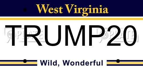 TRUMP20 West Virginia License Plate
