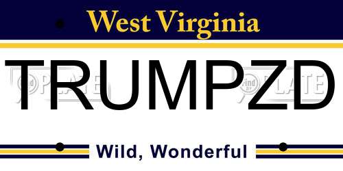 TRUMPZD West Virginia License Plate