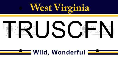 TRUSCFN West Virginia License Plate