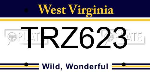TRZ623 West Virginia License Plate