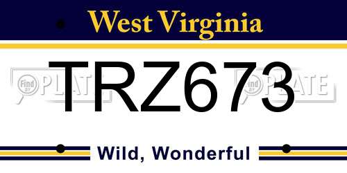 TRZ673 West Virginia License Plate