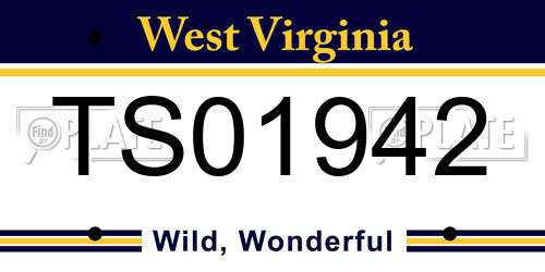 TS01942 West Virginia License Plate