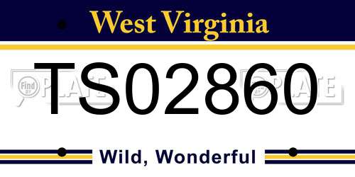 TS02860 West Virginia License Plate
