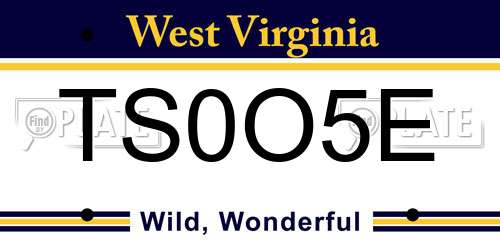 TS0O5E West Virginia License Plate