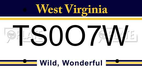 TS0O7W West Virginia License Plate