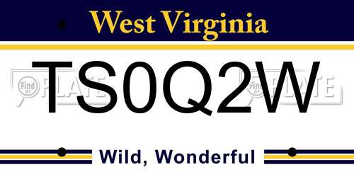 TS0Q2W West Virginia License Plate