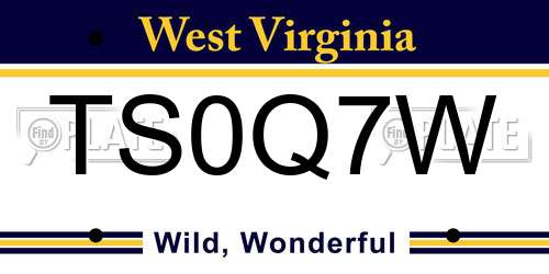 TS0Q7W West Virginia License Plate