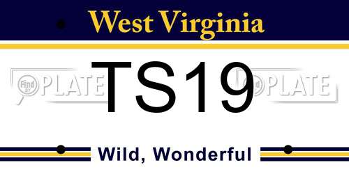 TS19 West Virginia License Plate