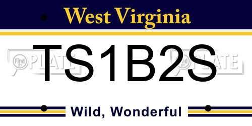 TS1B2S West Virginia License Plate