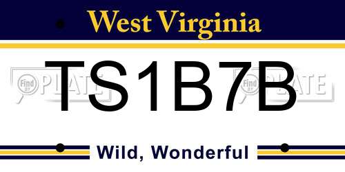 TS1B7B West Virginia License Plate