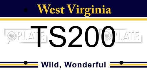 TS200 West Virginia License Plate