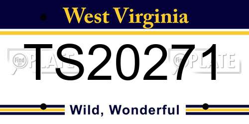 TS20271 West Virginia License Plate