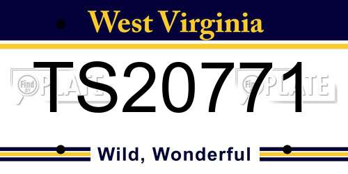 TS20771 West Virginia License Plate