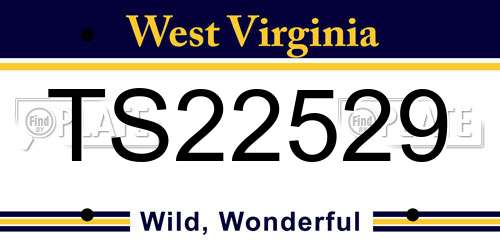 TS22529 West Virginia License Plate