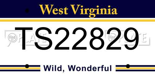 TS22829 West Virginia License Plate