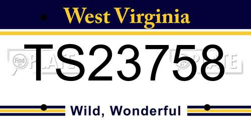 TS23758 West Virginia License Plate