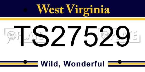 TS27529 West Virginia License Plate