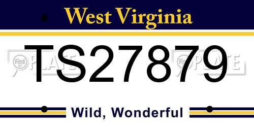 TS27879 West Virginia License Plate