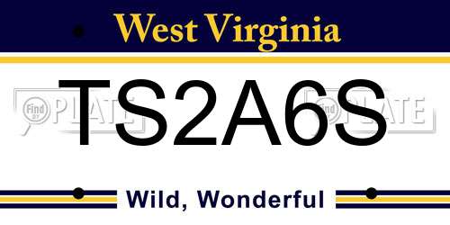 TS2A6S West Virginia License Plate
