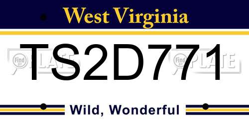 TS2D771 West Virginia License Plate