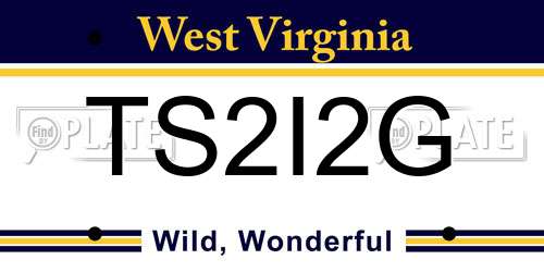 TS2I2G West Virginia License Plate