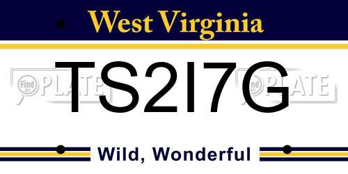TS2I7G West Virginia License Plate
