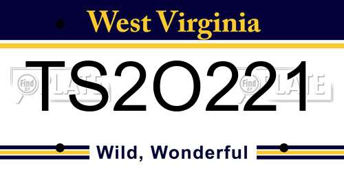 TS2O221 West Virginia License Plate