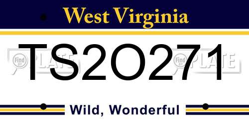 TS2O271 West Virginia License Plate