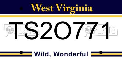 TS2O771 West Virginia License Plate