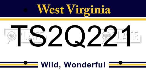 TS2Q221 West Virginia License Plate
