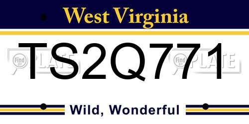 TS2Q771 West Virginia License Plate