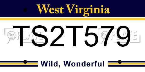 TS2T579 West Virginia License Plate