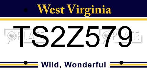 TS2Z579 West Virginia License Plate