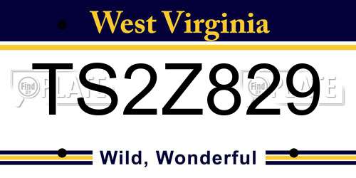 TS2Z829 West Virginia License Plate