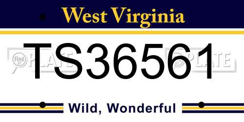 TS36561 West Virginia License Plate