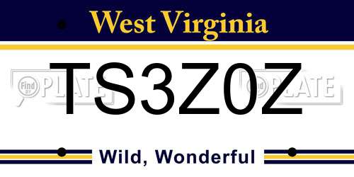 TS3Z0Z West Virginia License Plate