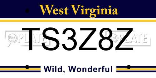 TS3Z8Z West Virginia License Plate