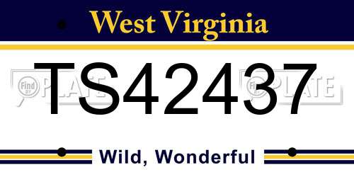 TS42437 West Virginia License Plate