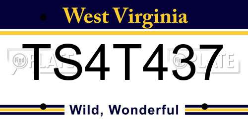 TS4T437 West Virginia License Plate