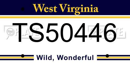 TS50446 West Virginia License Plate