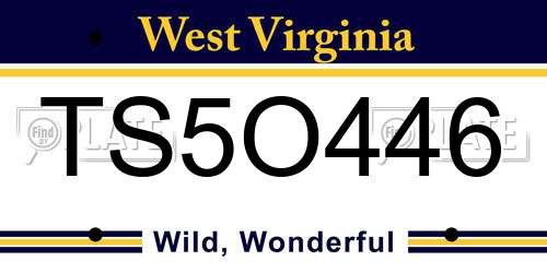 TS5O446 West Virginia License Plate
