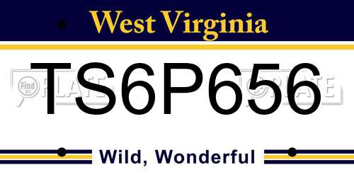 TS6P656 West Virginia License Plate