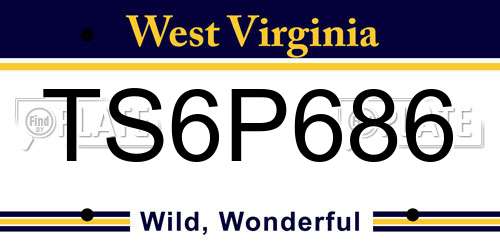 TS6P686 West Virginia License Plate
